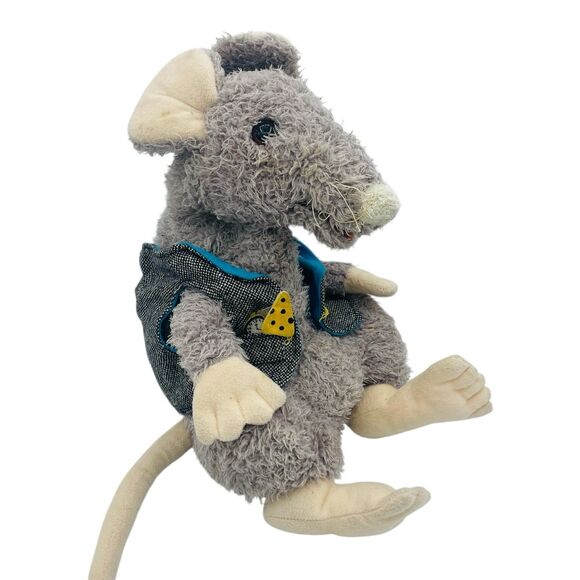 Folkmanis MOUSE with VEST Storytime Large Plush Toy Puppet 16" Tall Retired HTF - Picture 1 of 6